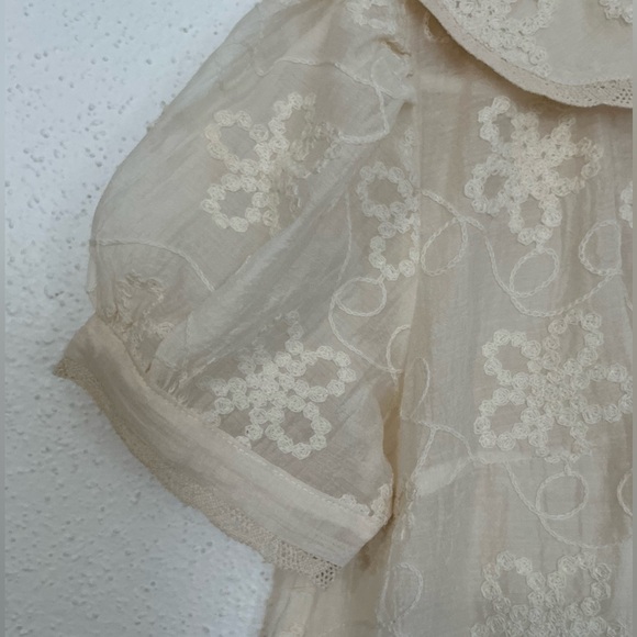 NWOT Elegant Lace Embroidered Cream Dress - Picture 6 of 11